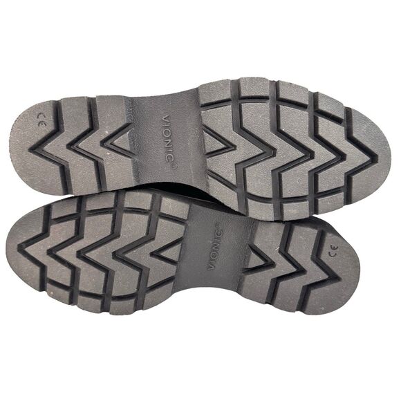 Vionic Wedge Suede Shoes Sz 10 Black Willa Leather Slip On Comfort Orthotic - Picture 9 of 11